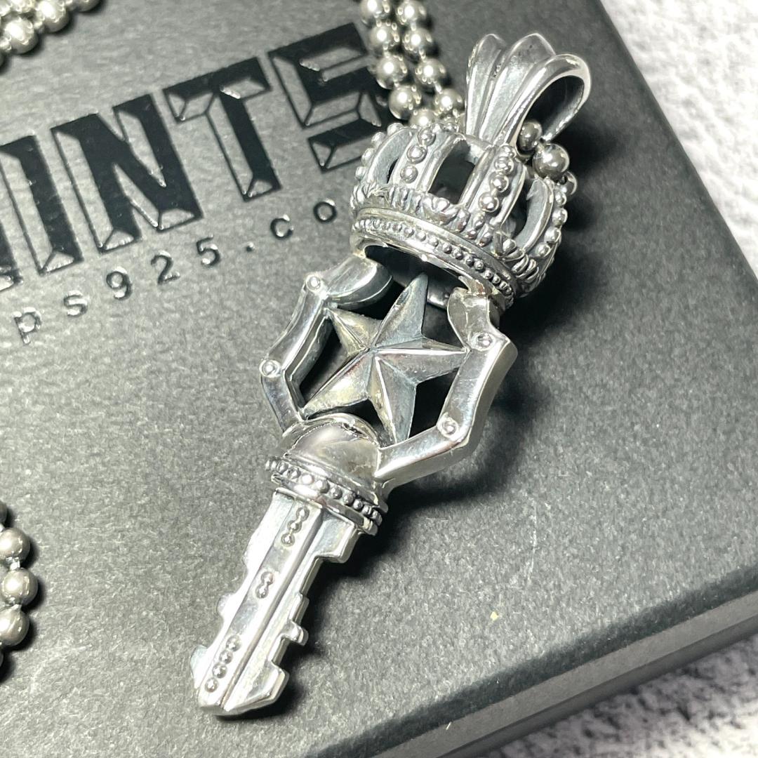 箱付き✨SAINTS 鍵モチーフ 王冠 クラウン シルバー ネックレス 925
