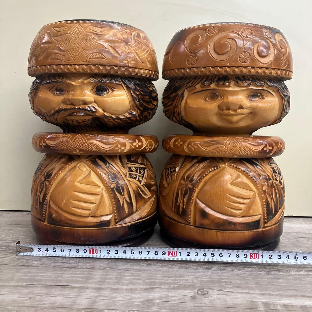 E-4 アイヌ ニポポ ニポポ人形 木彫り 北海道 民芸品 伝統工芸 郷土玩具