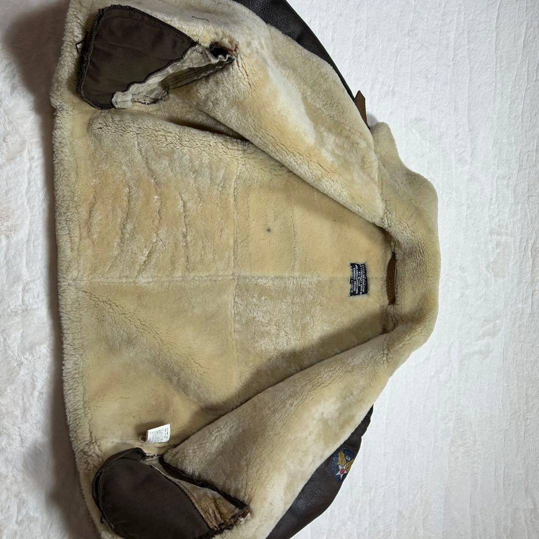 フライトジャケット　ムートンジャケット　D-1 ビンテージ　90s リアルレザー