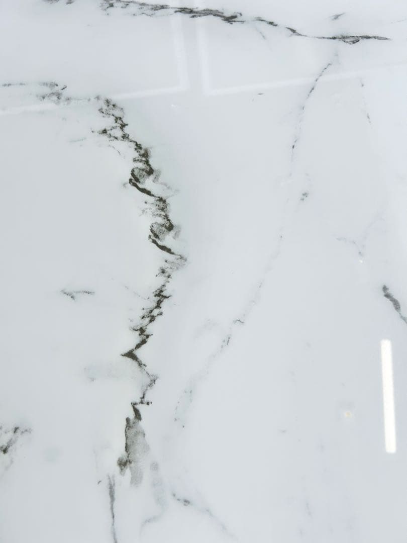 674 ニトリ エスペルト 伸長式 ダイニングテーブル　ガラス ホワイト 白　a