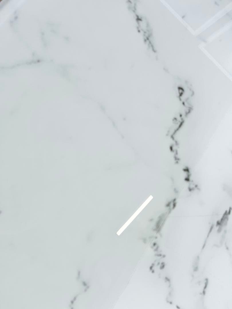 674 ニトリ エスペルト 伸長式 ダイニングテーブル　ガラス ホワイト 白　a