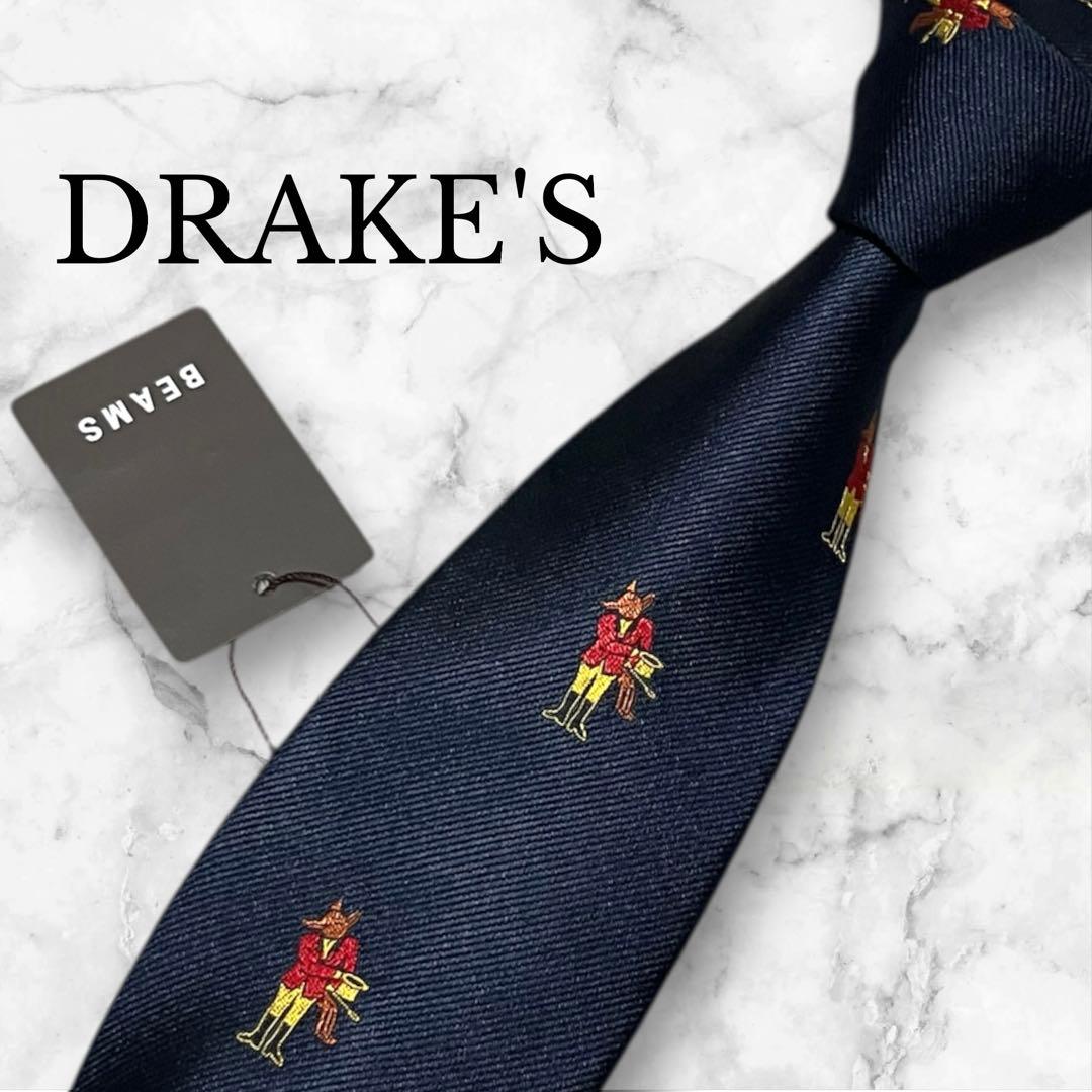 【未使用】DRAKE'S ドレイクス　ネクタイ　ソリッド　ジャガード　タグ付き