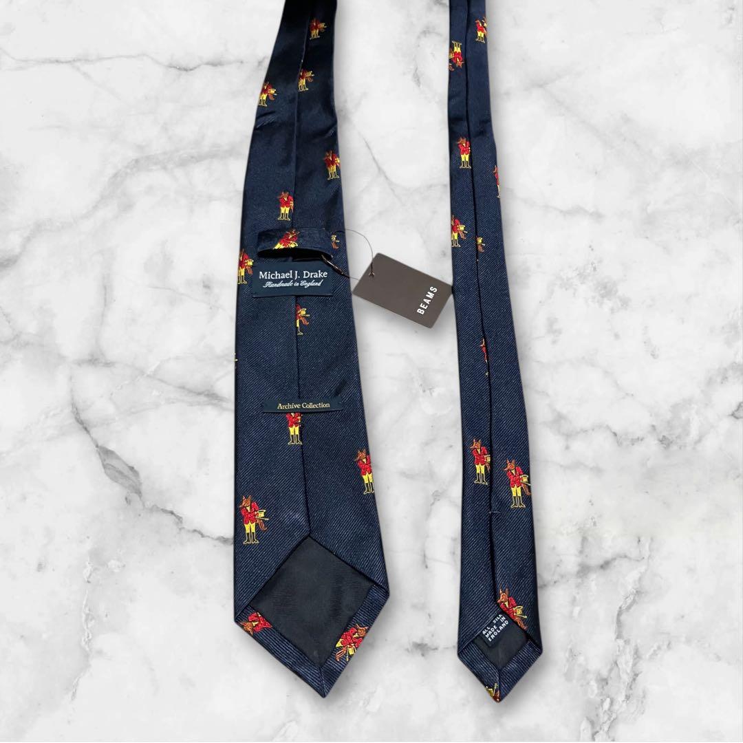 【未使用】DRAKE'S ドレイクス　ネクタイ　ソリッド　ジャガード　タグ付き