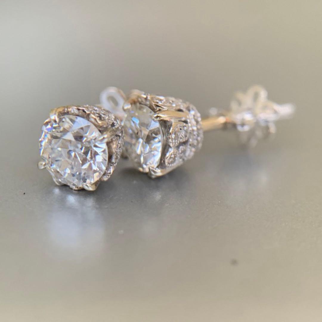 victorianboxベルエポックスタイルダイヤモンドピアス