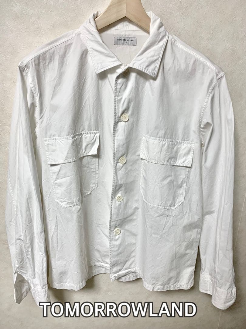 最終価格 トゥモローランド シャツブルゾン ホワイト⑫