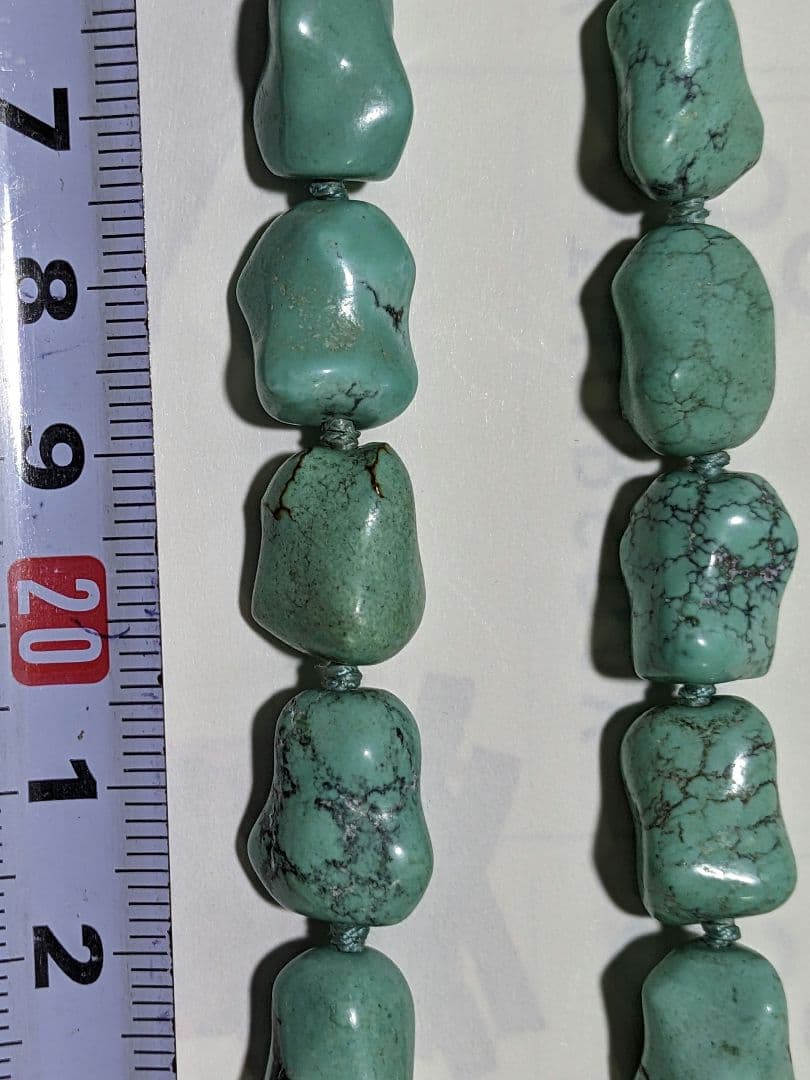 ♦年代物 ターコイズブルーネックレス S925 花形透かし留め具 スターリング