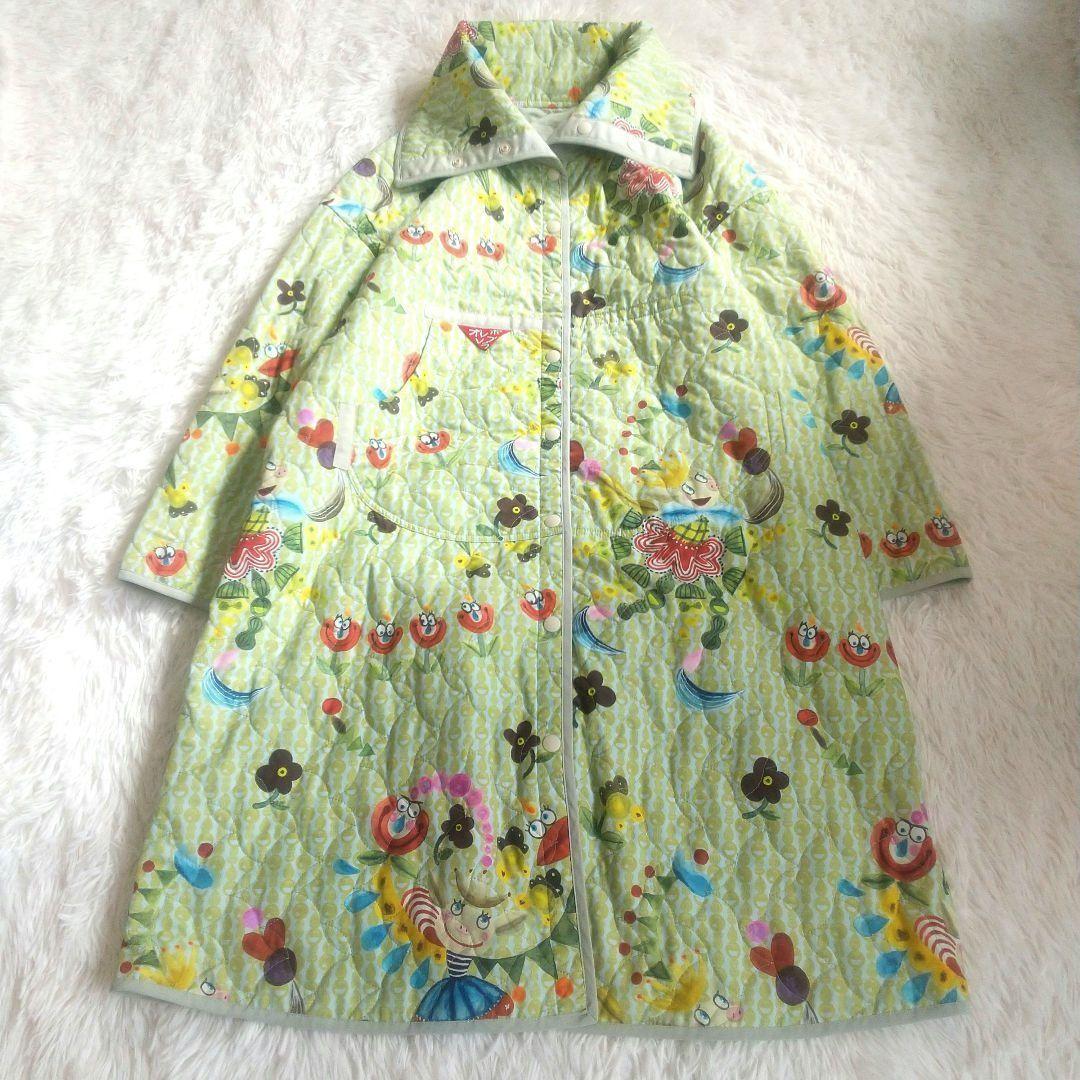 【美品】アルベロベロ リバーシブル キルトコート 刺繍 総柄 フリー