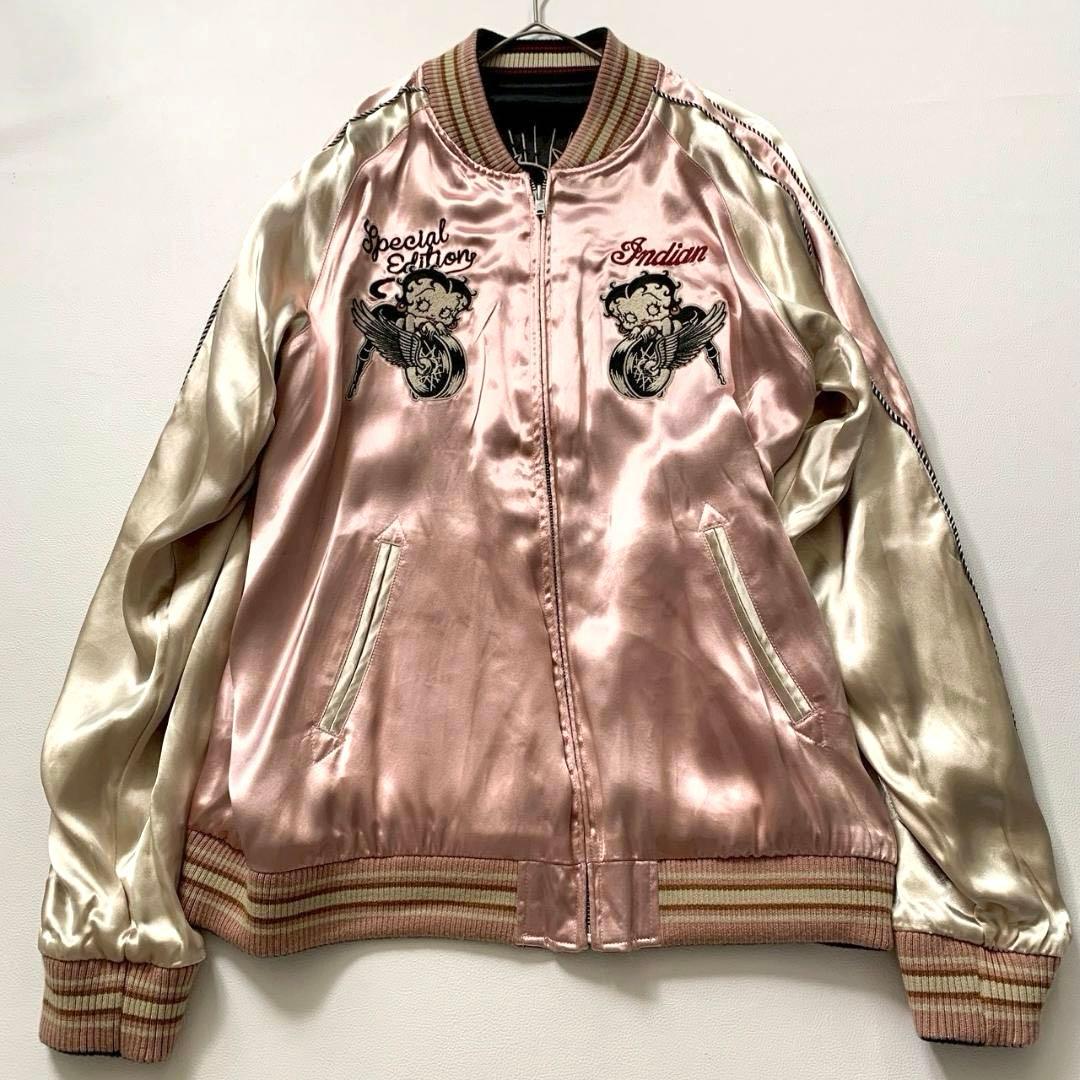 【またしち】インディアン×ベティブープ リバーシブル 刺繍 スカジャン