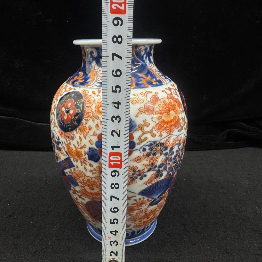 希少‼　香蘭社　明治　オールド 赤絵錦　金欄手　花瓶　壺　時代物