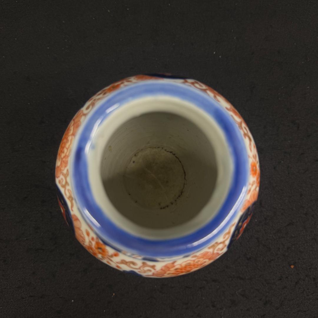 希少‼　香蘭社　明治　オールド 赤絵錦　金欄手　花瓶　壺　時代物