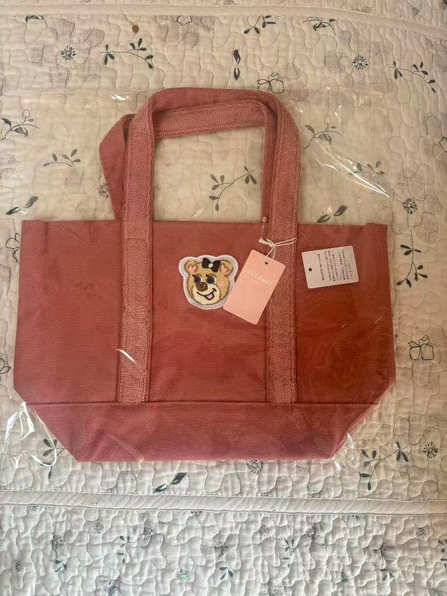 FEILER オールドテディ ワッペントートバッグ (小) ピンク