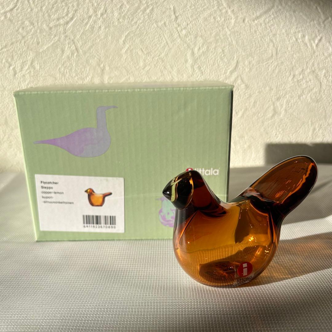 イッタラ　オイバ・トイッカ ガラスの鳥 シエッポ Sieppo カッパーレモン