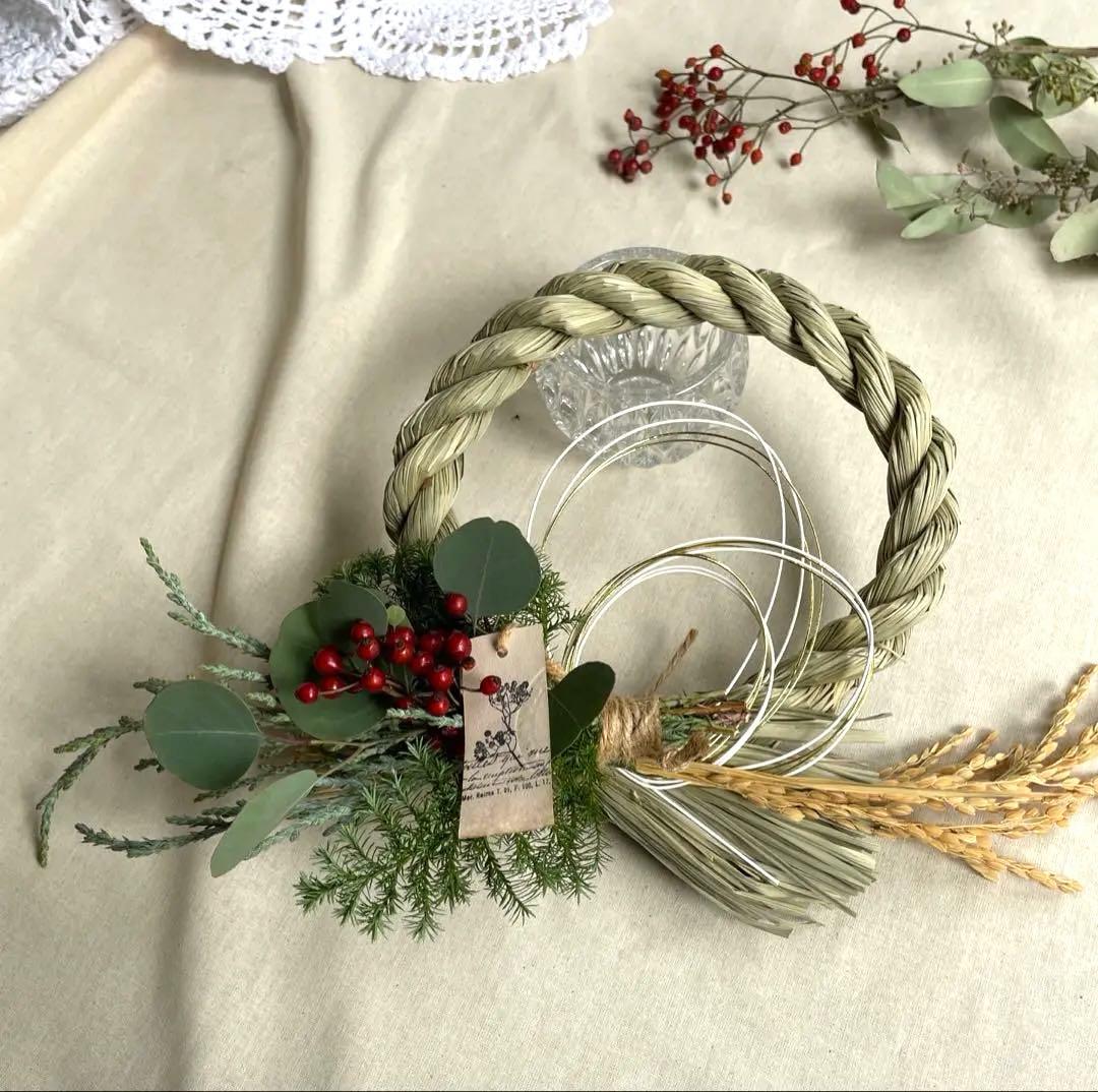 【受注制作】しめ縄　しめ飾り　お正月飾り　玄関飾り　縁起物　2wey