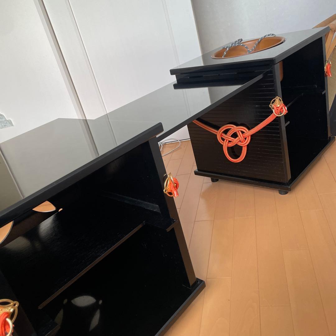 送料込【立礼棚】　御園棚　椅子２客付　組立式　電熱器　立礼棚① プレゼント品あり