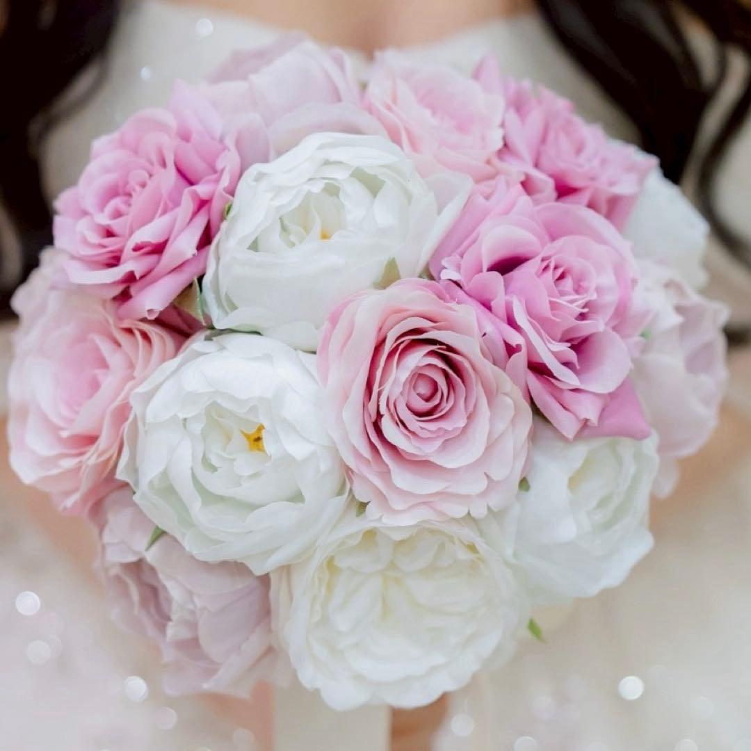 プリザーブドフラワー ブーケ ピンクホワイト