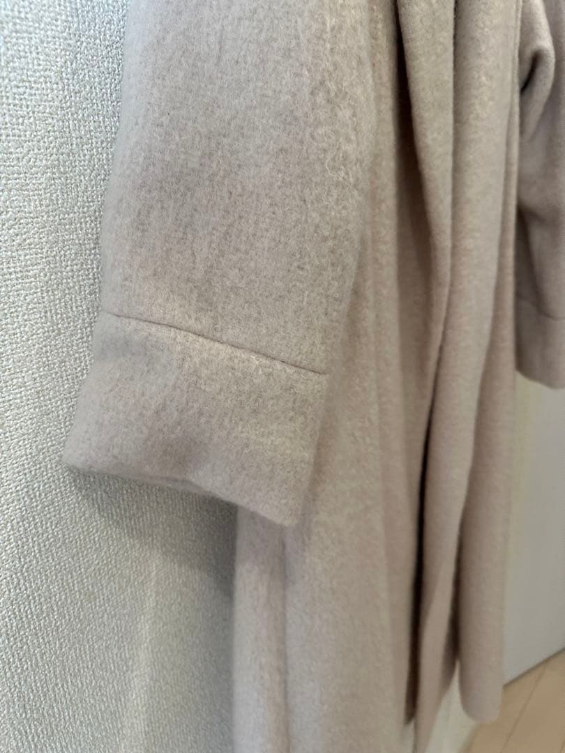 セルフォード ロングコート ウール ウエストベルト ベージュ アイボリー