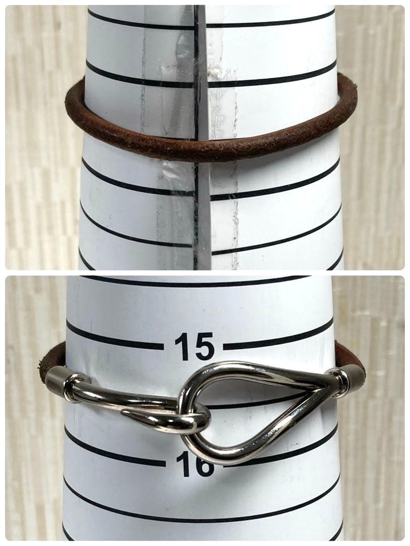 HERMES エルメス　ジャンボ　シルバー金具　レザー　ブレスレット　箱付き