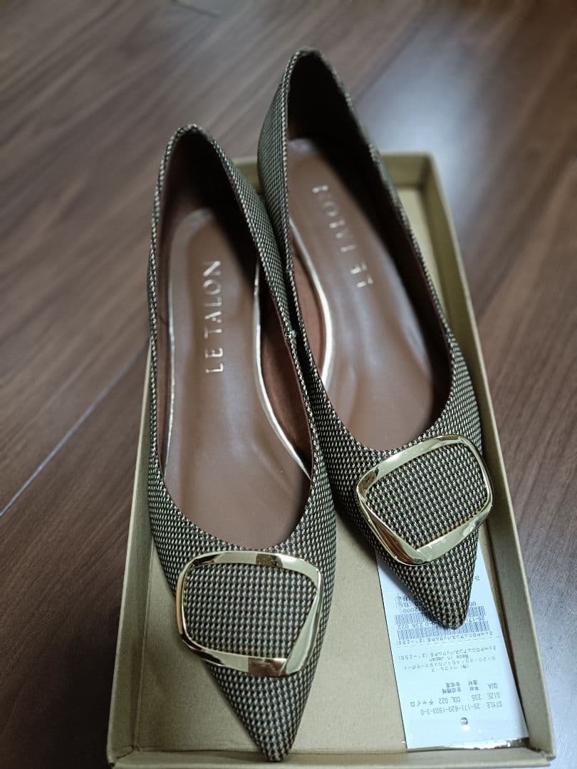 LE TALON パンプス 3cmポインテッドニュアンスバックルパンプス
