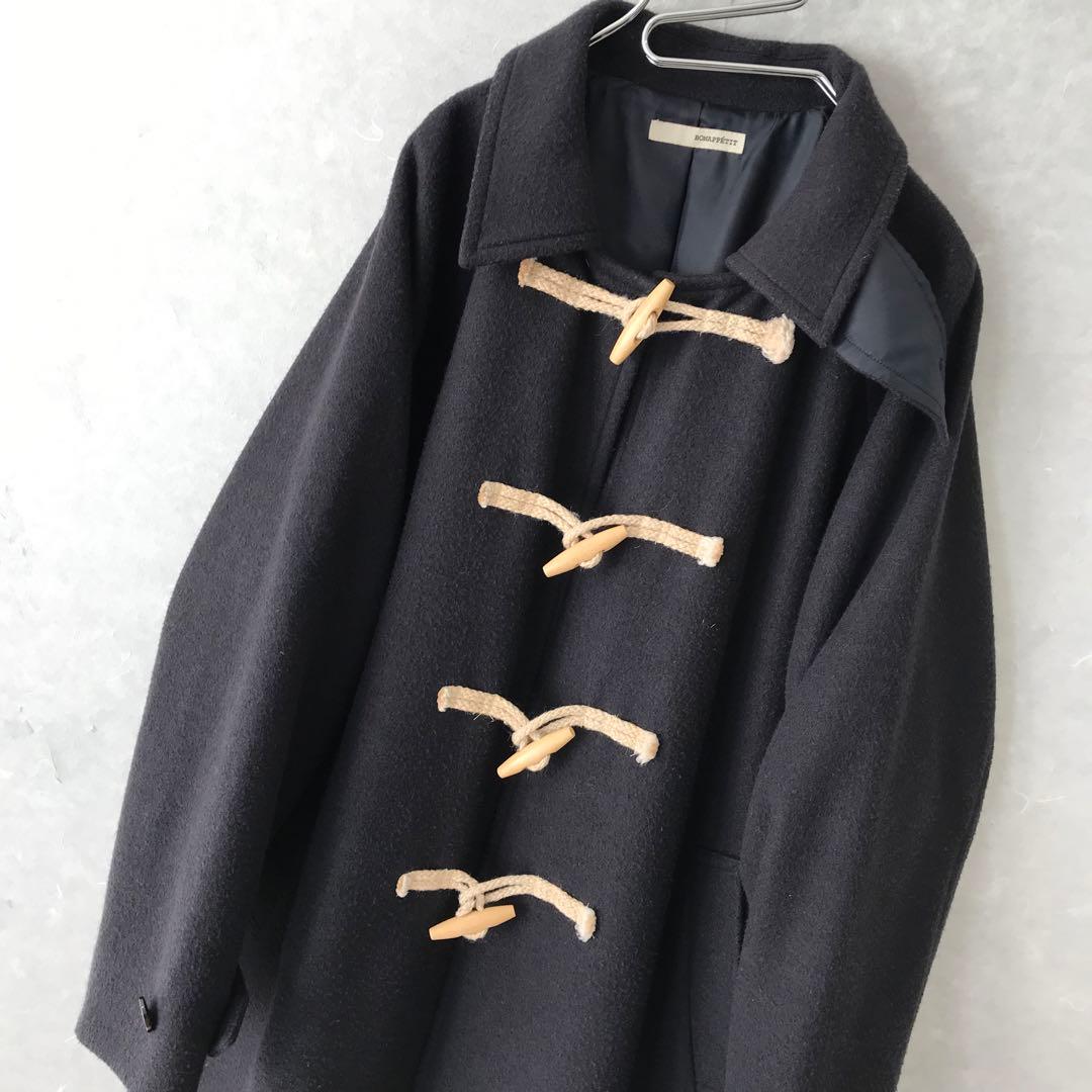 Ｂｏｎａｐｐｅｔｉｔ メルトンウール ロングダッフルコート 美品 38 紺