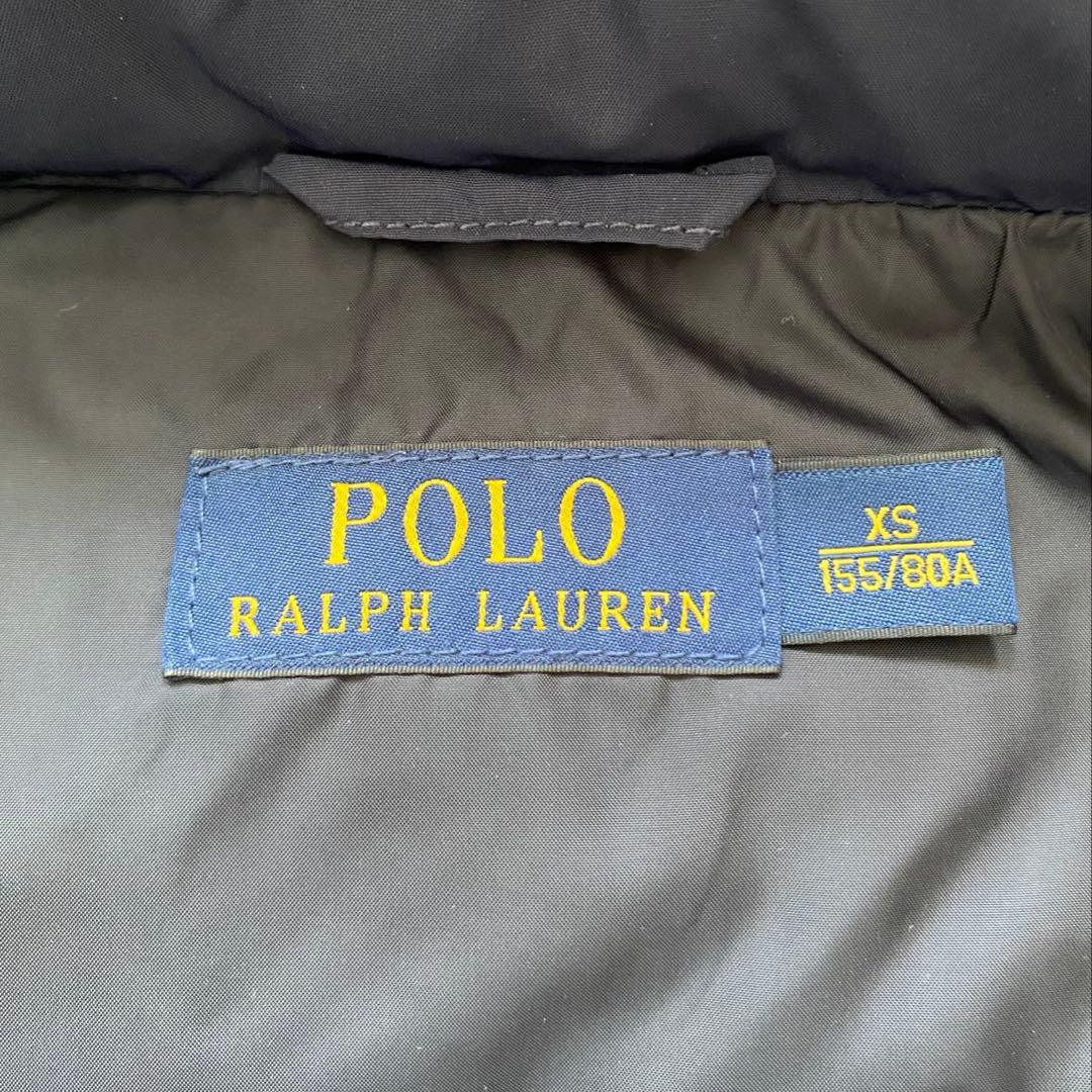 【2way】ポロラルフローレン　ダウンベスト　ポニー刺繍　フード　ネイビー