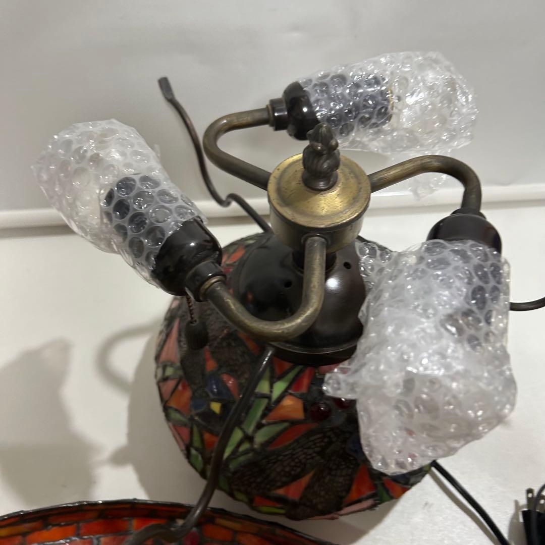 vintege■ティファニー調ステンドグラスランプ 蜻蛉　照明　綺麗