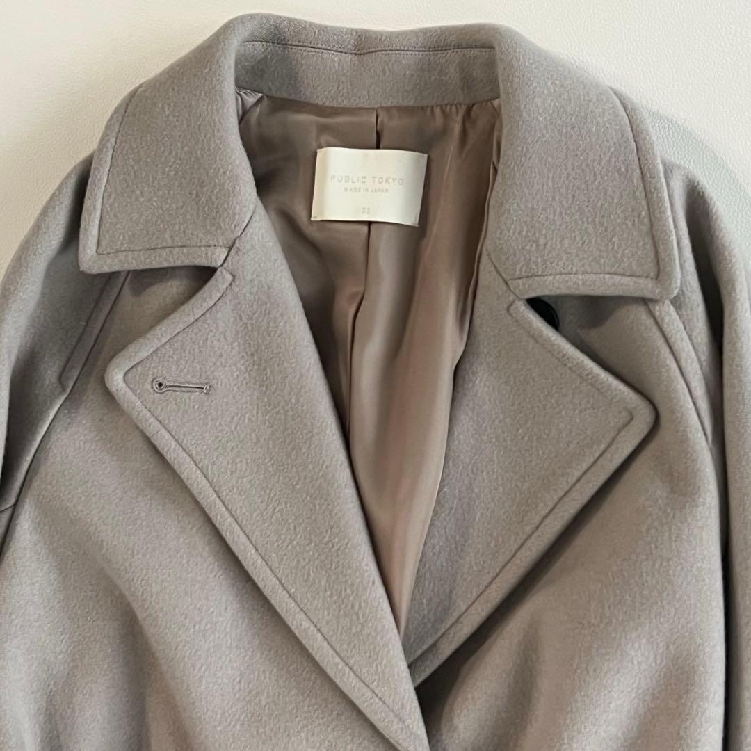 PUBLIC TOKYO カシミヤ シルク SUPER140 コート　サイズ2