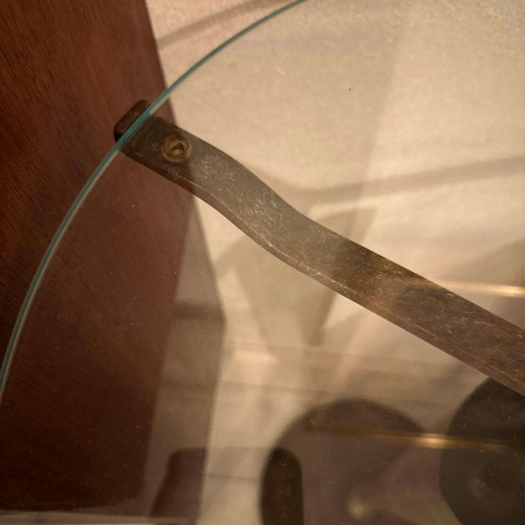 円形ガラスサイドテーブル　ミッドセンチュリー　ヴィンテージ