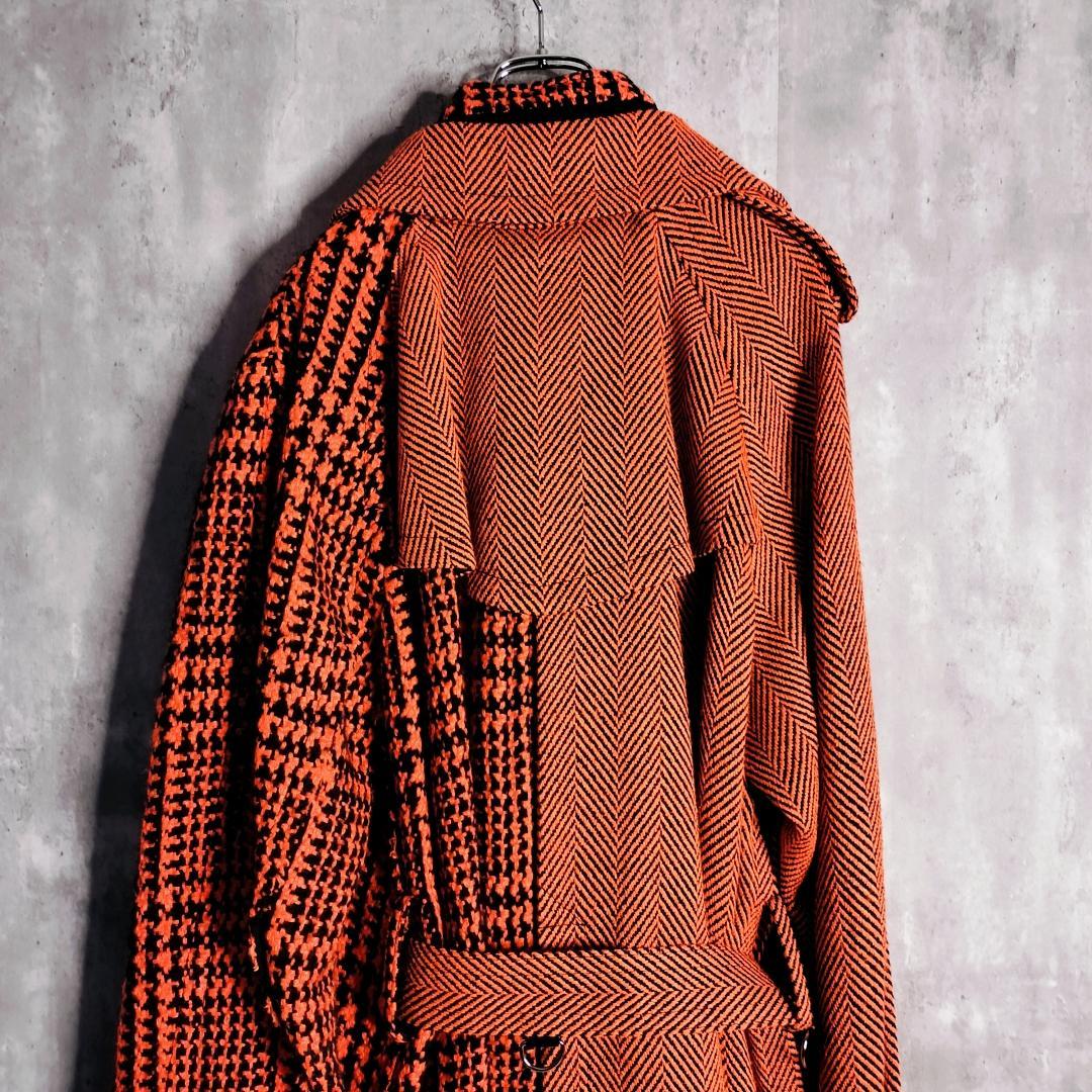 【美品・プッシャT着】sacai 19AW アシンメトリドッキングコート ウール