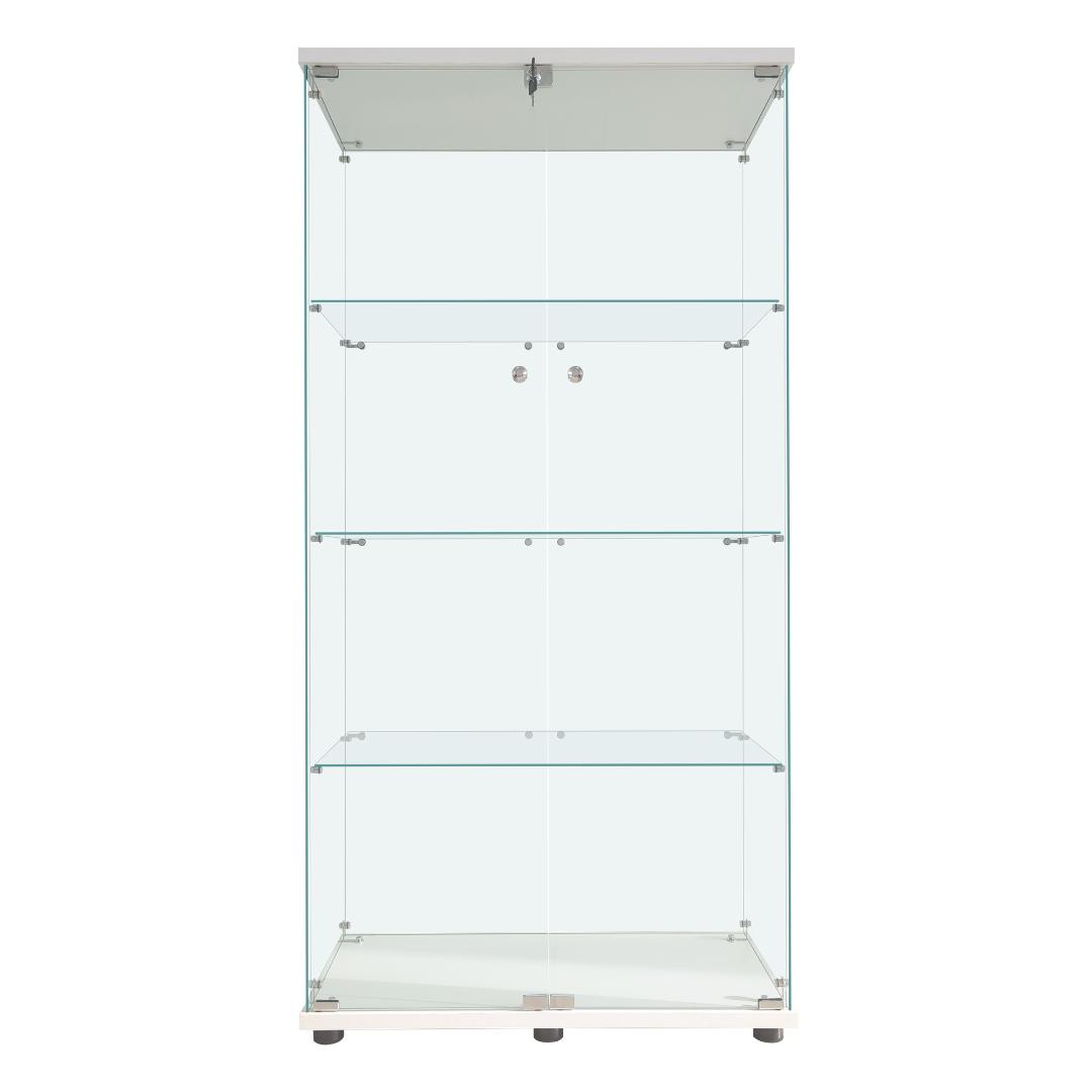 【新品】4段ワイド白｜ガラスコレクションケース｜大人のフィギュア棚 ショーケース