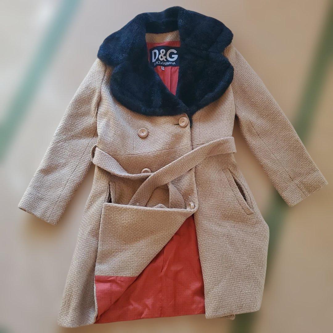 【美品】D&G ベージュ ダブルブレストコート