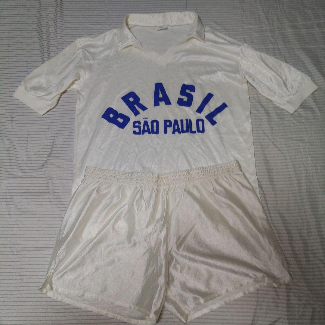 1986年来日 ブラジルサンパウロ州選抜チームのシャツ＆パンツ　ホワイト