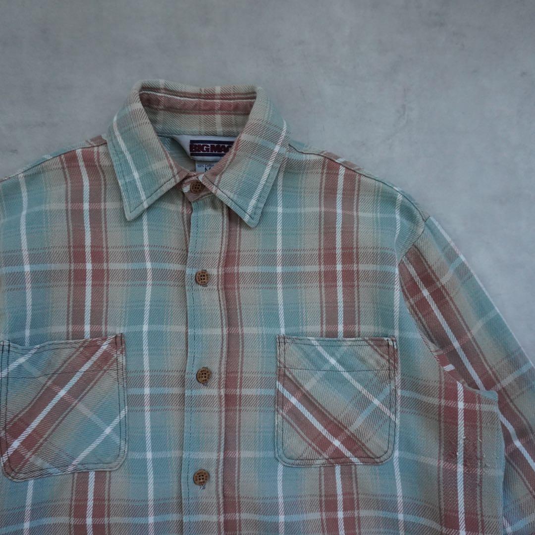 【80s】BIGMACビッグマック ネルシャツ USA製 M ヘビネル