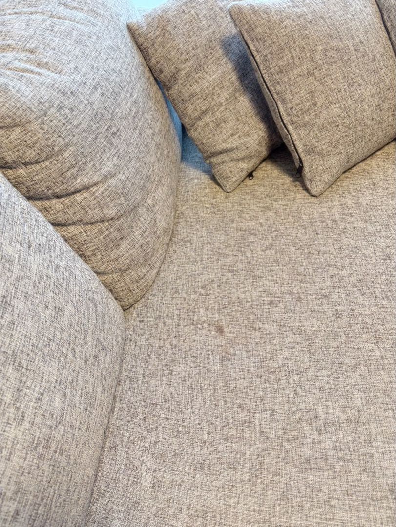 【直接受け渡し限定】タンスのゲン グレー L字型ファブリックソファ