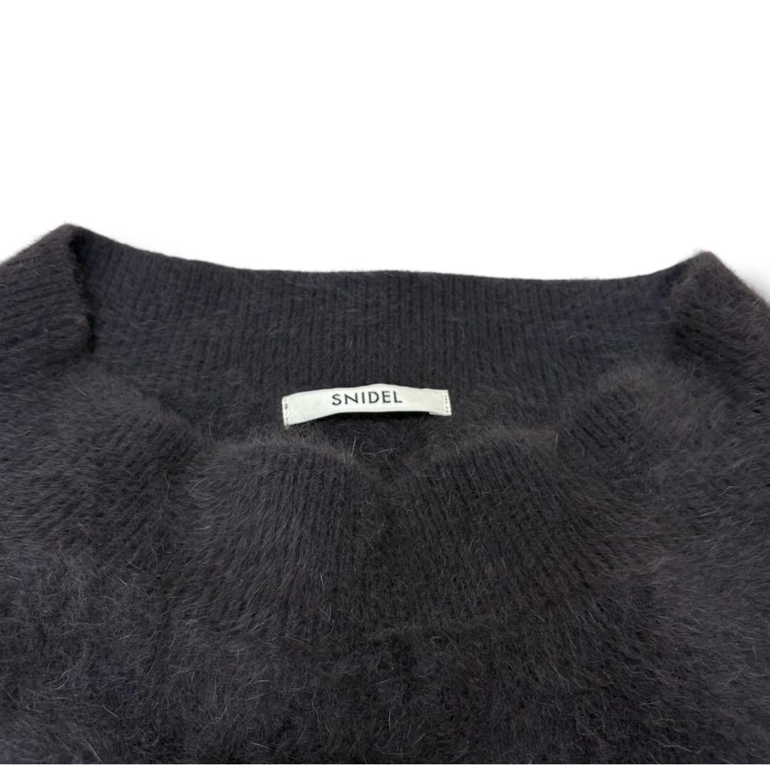 【美品】SNIDEL フォックスアルパカオフショルプルオーバー ダークグレー
