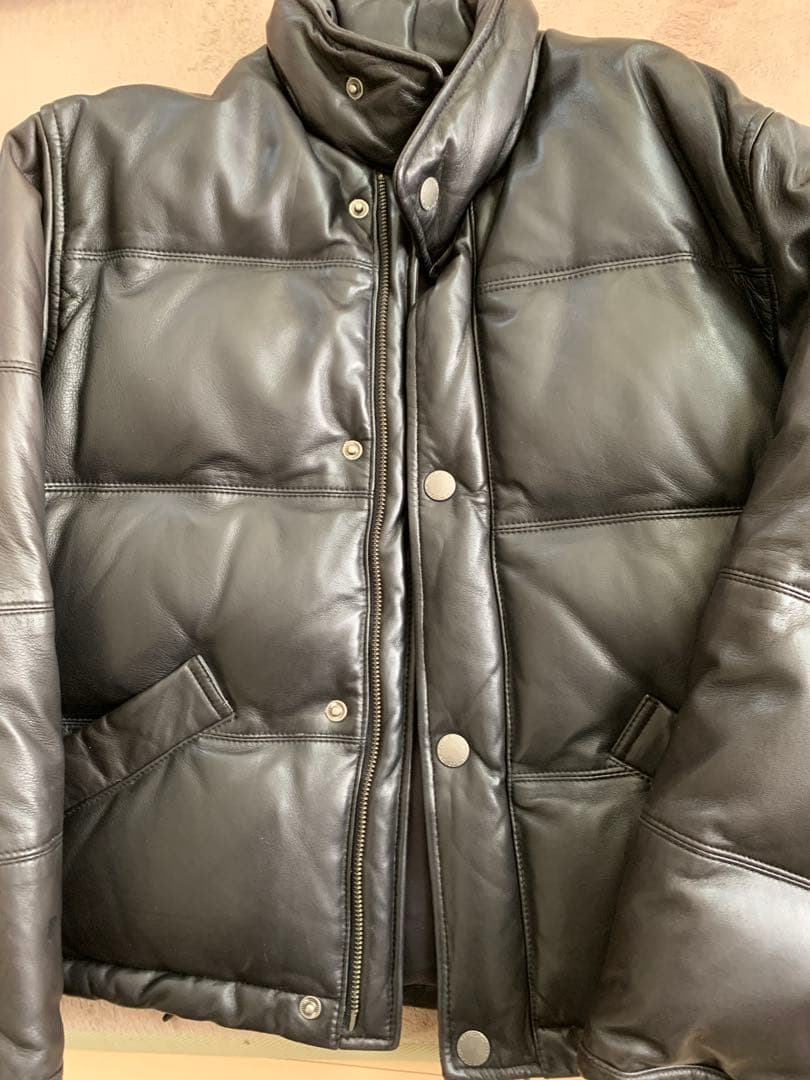 COACH 羊革ブラック ダウンジャケット