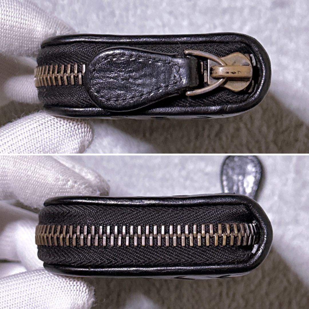 【美品】ボッテガヴェネタ ケース ラウンド イントレチャート 黒 メンズ