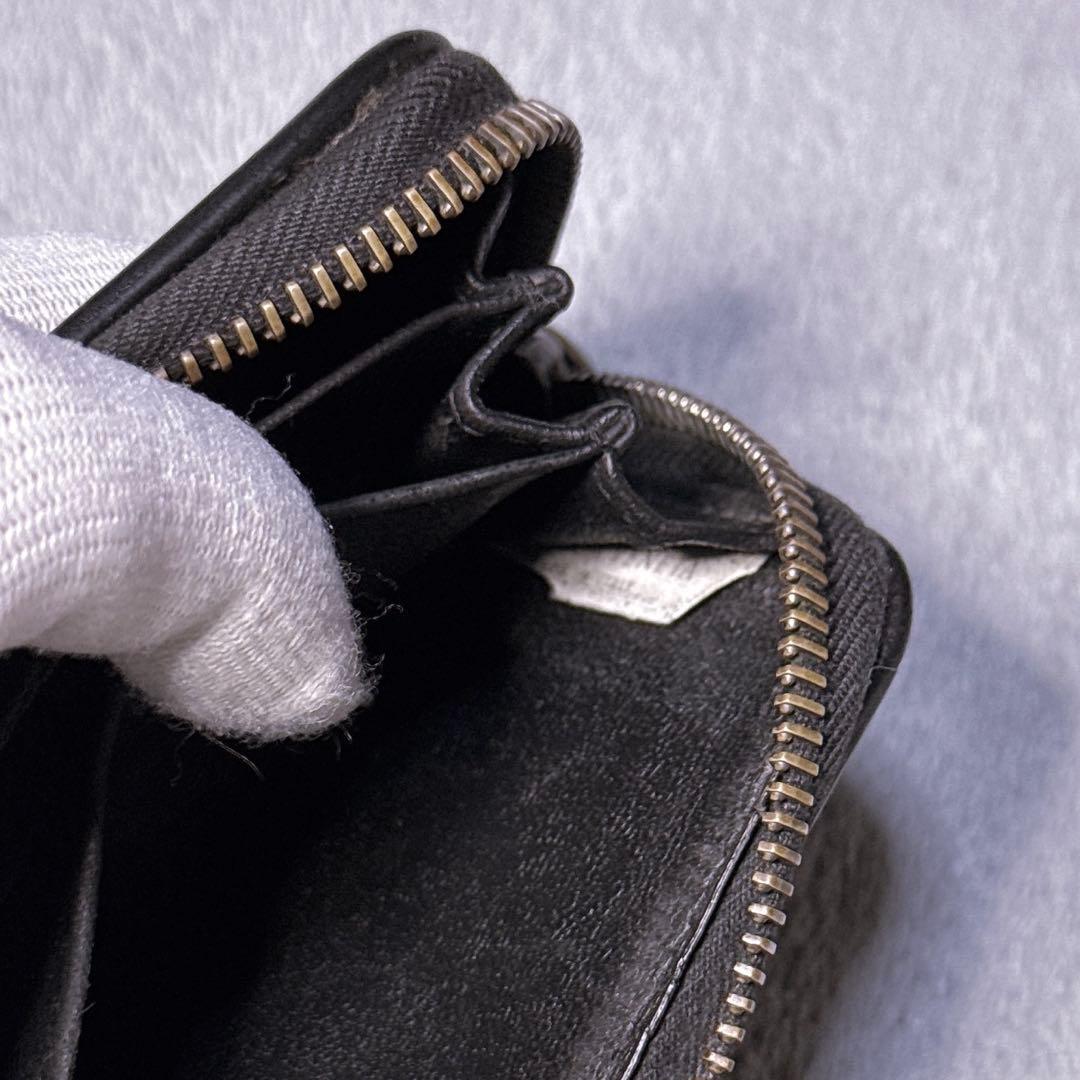 【美品】ボッテガヴェネタ ケース ラウンド イントレチャート 黒 メンズ