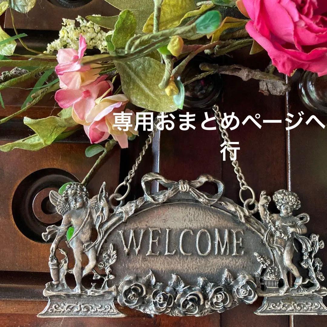 ピューター薔薇エンジェルウェルカムスタンドアンティーク長  ヴィンテージ レア物