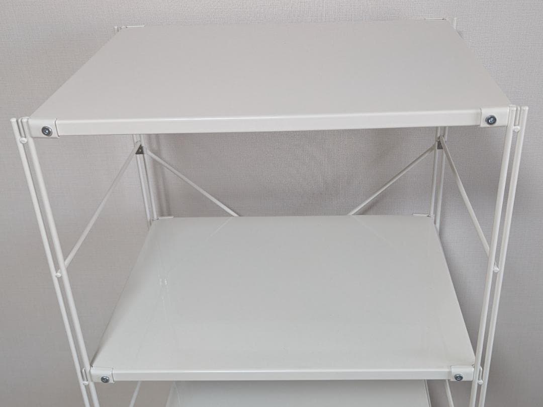 無印良品　スチールユニットシェルフ・スチール棚セット・中・ライトグレー