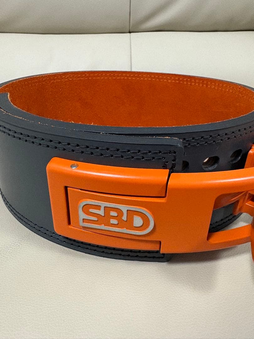 SBD トレーニング・パワーベルト グレー/オレンジ 10mm Lサイズ