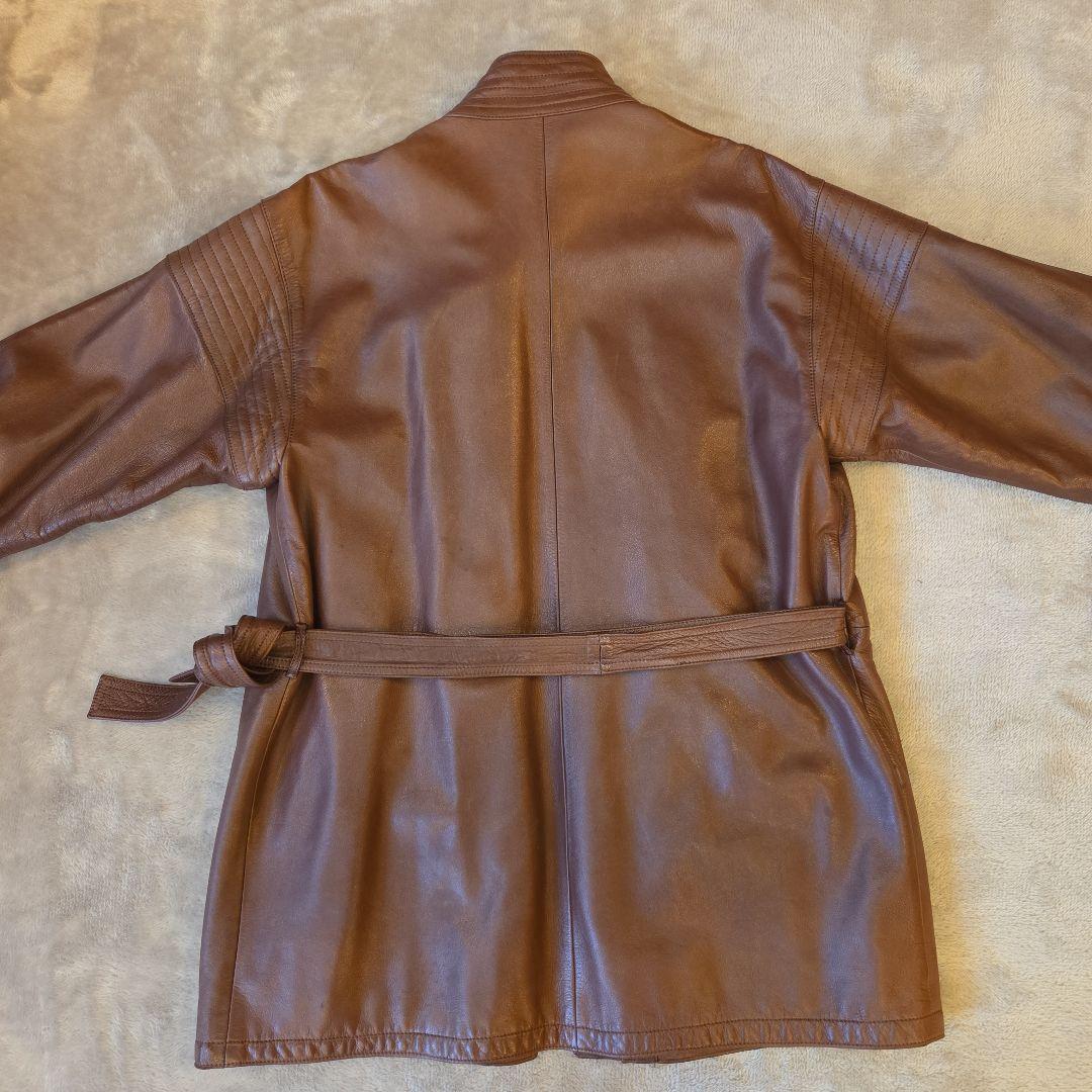 LOEWE ロエベ ヴィンテージ ナッパレザー ジャケット コート ブラウン