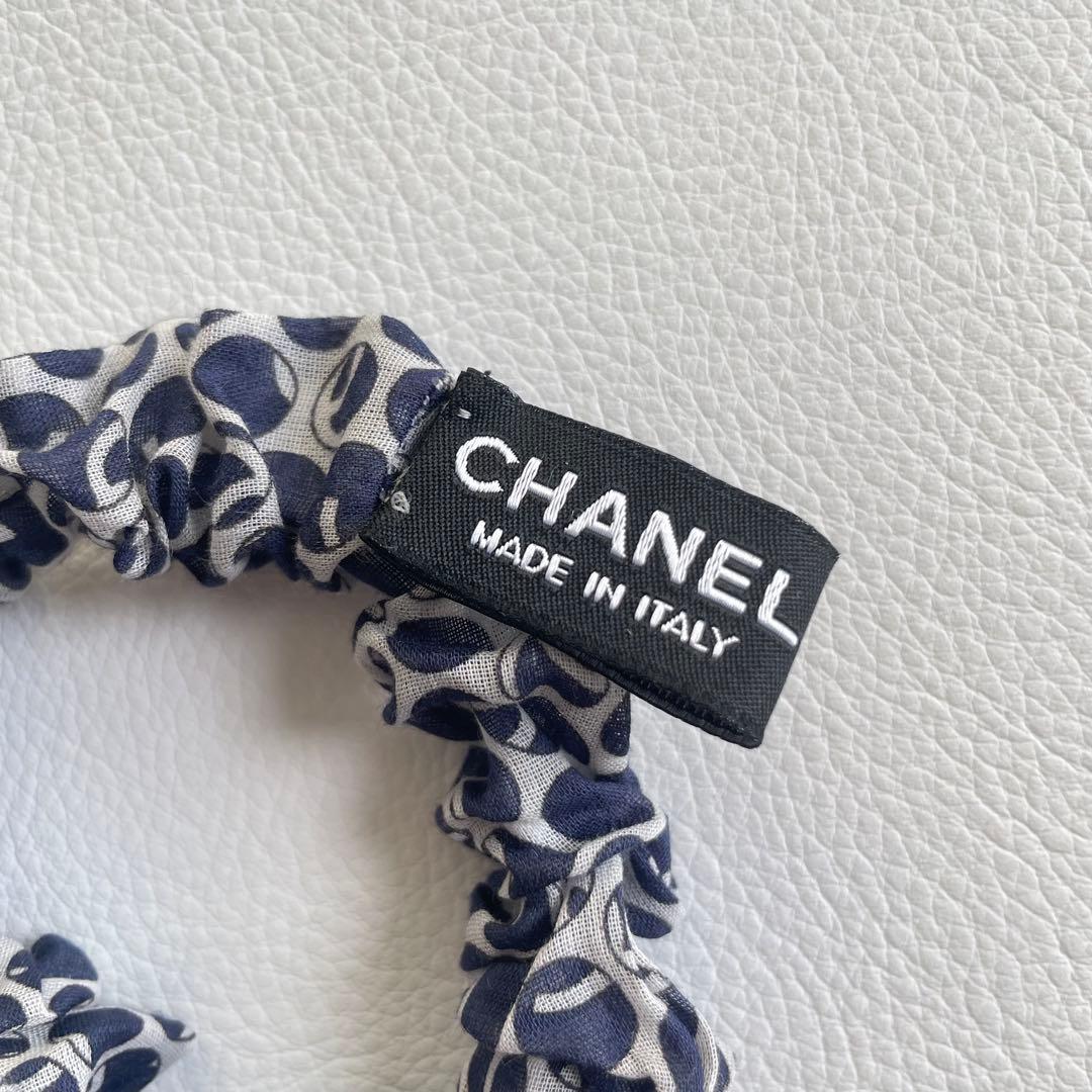新品未使用　完売品レアシャネル　CHANEL シュシュ パール柄 ネイビー