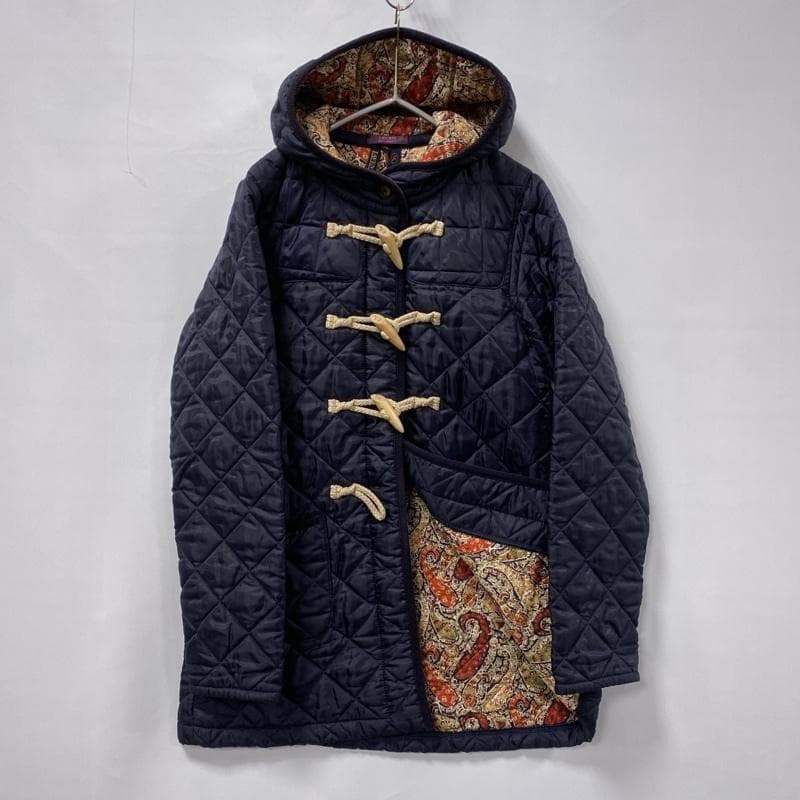 ラベンハム×リバティ/イギリス製/フーデッドキルティングダッフルコート/総柄裏地