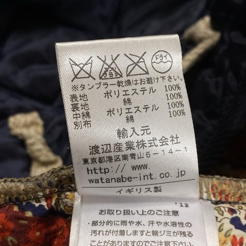 ラベンハム×リバティ/イギリス製/フーデッドキルティングダッフルコート/総柄裏地