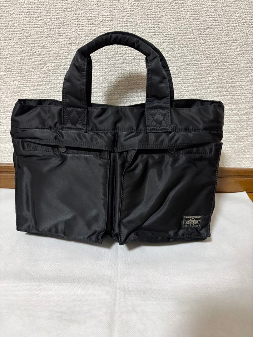 極美品　PORTER TANKER ブラックトートバッグS