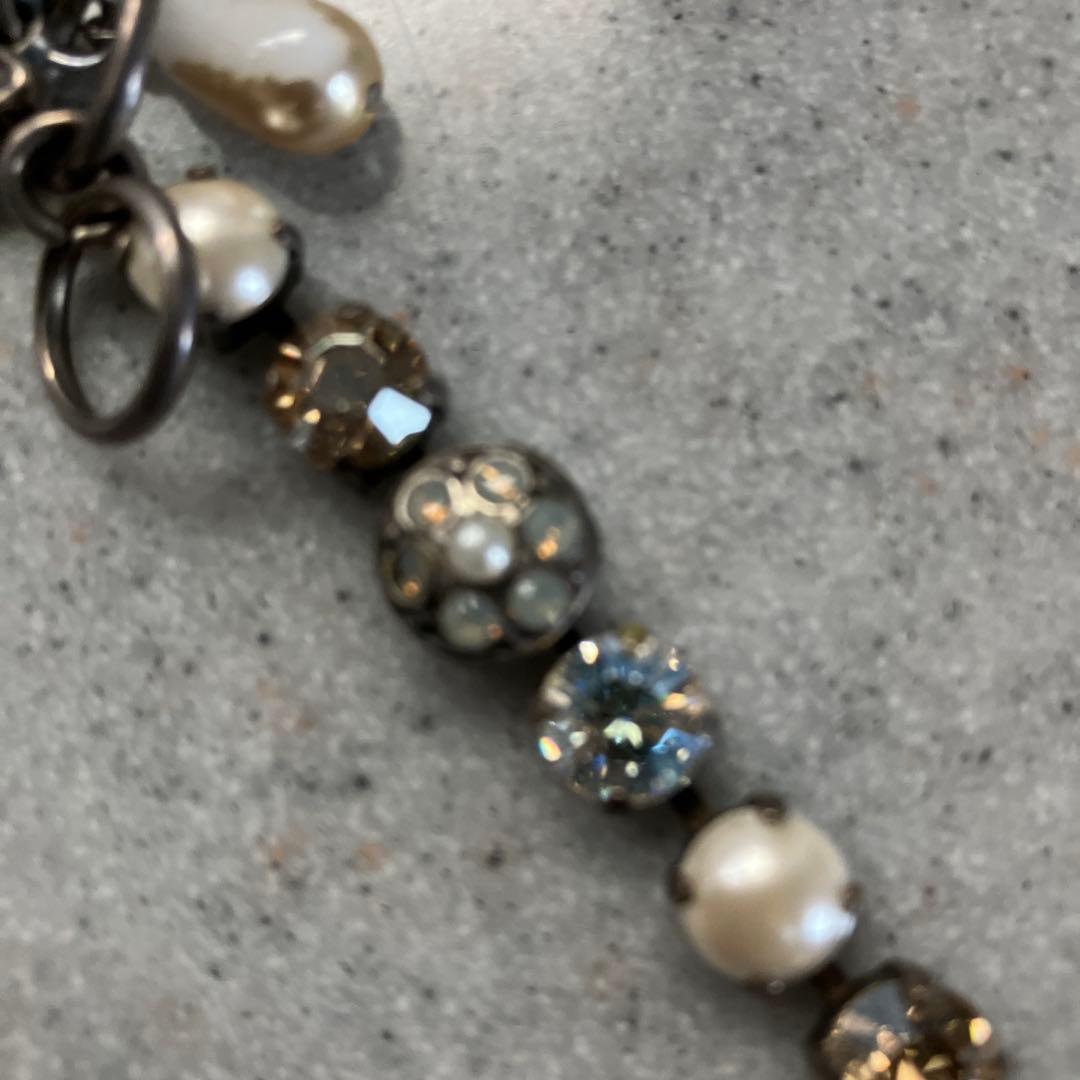 Marlana ビジューブレスレット ハートチャーム付き アンティーク