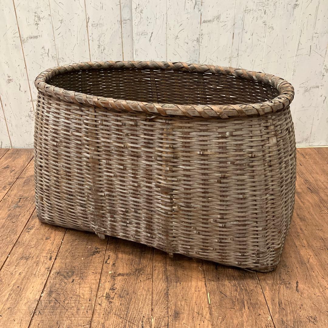昭和レトロ 竹籠 竹かご 竹細工 竹編み 竹製 バスケット 収納バスケット