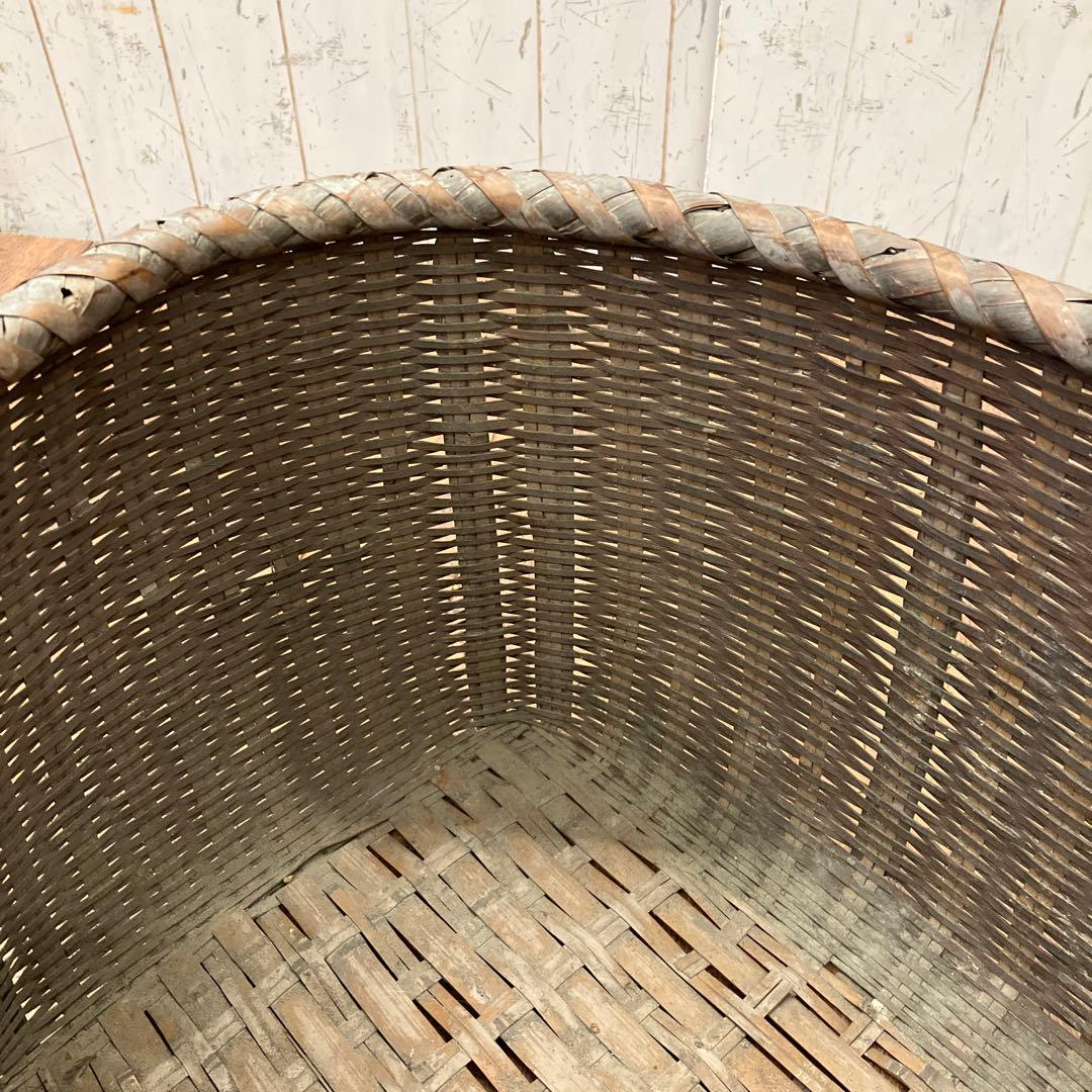 昭和レトロ 竹籠 竹かご 竹細工 竹編み 竹製 バスケット 収納バスケット