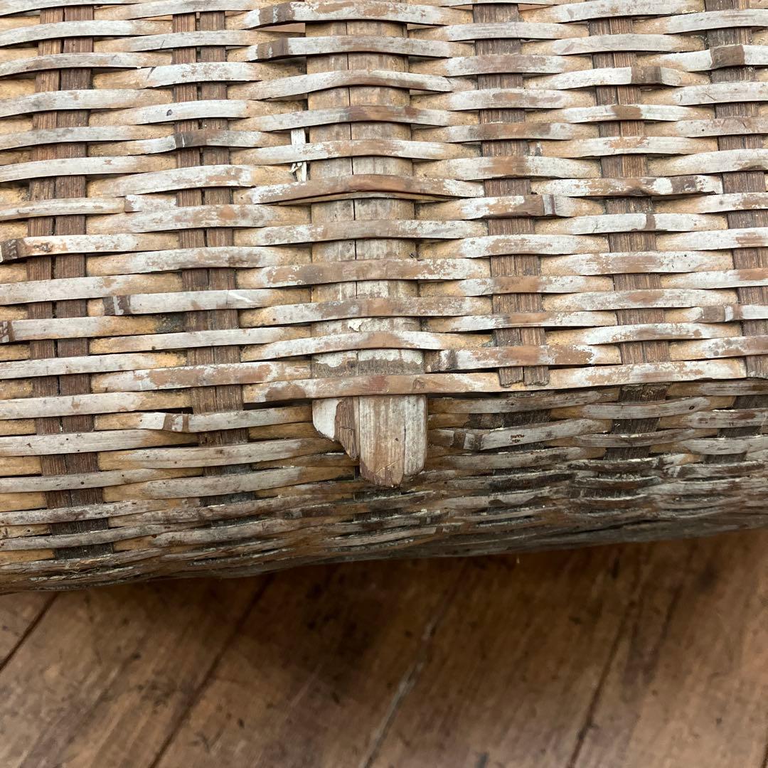 昭和レトロ 竹籠 竹かご 竹細工 竹編み 竹製 バスケット 収納バスケット