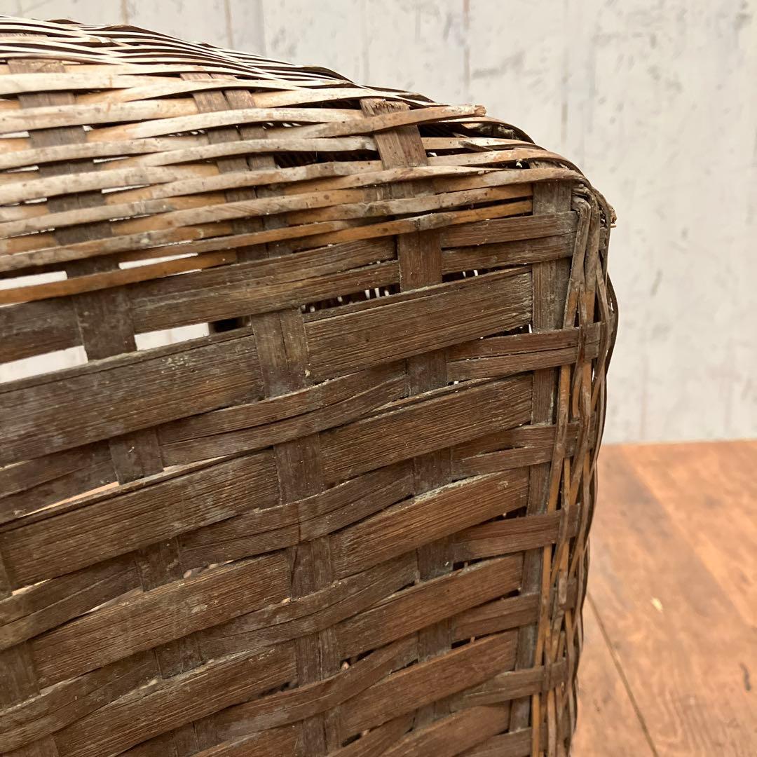 昭和レトロ 竹籠 竹かご 竹細工 竹編み 竹製 バスケット 収納バスケット